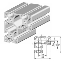 Extrusión 8080 5 mm de perfil de aluminio de aluminio soportes de perfil de aluminio Tapas de tragamonedas